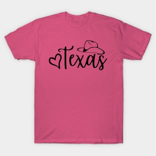 Love Texas with Hat-black letters T-Shirt
